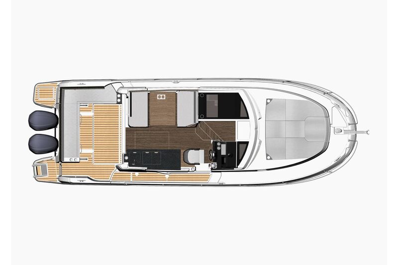 Jeanneau Merry Fisher 1095 Flybridge - diagram of wheelhouse layout Jeanneau Merry Fisher 1095 Flybridge