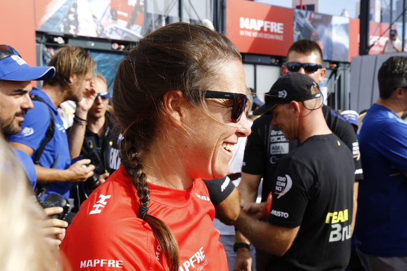 Sailors terass Sailors meet upp before take off. Volvo Ocean Race 2017-18