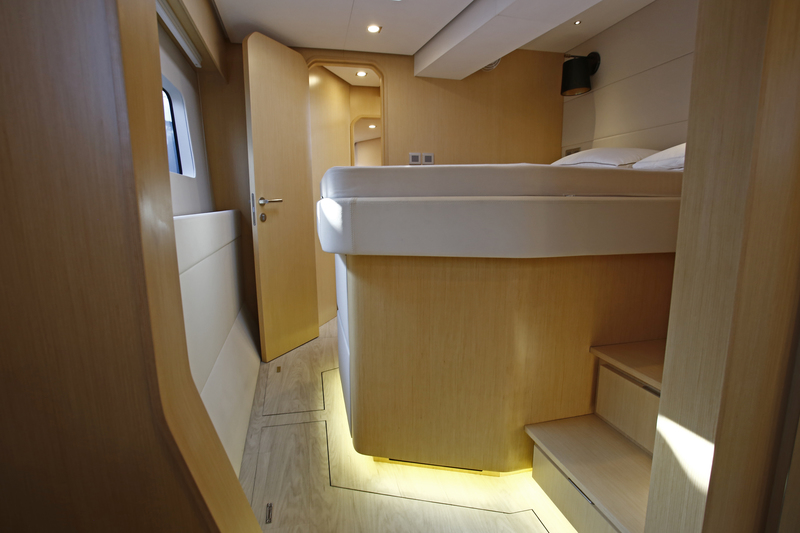 Starboard hull cabins McConaghy MC60, a brand new performance cruiser catamaran